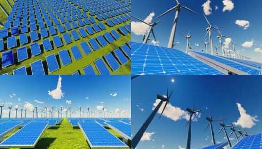 4K 绿色新能源太阳能面板发电厂高清在线视频素材下载