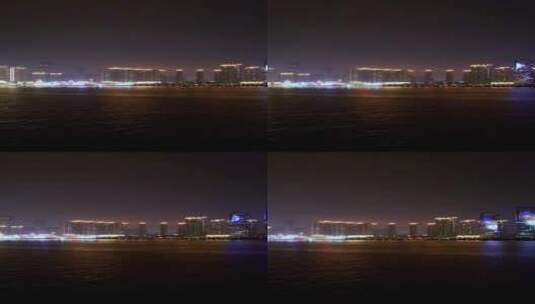 城市江景-江边地产楼盘夜景-竖版高清在线视频素材下载