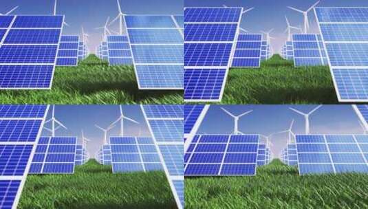 光伏太阳能风力发电场新能源CG三维特效高清在线视频素材下载