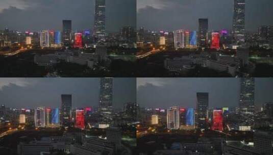 深圳 深圳夜景 夜景 航拍 科技园高清在线视频素材下载