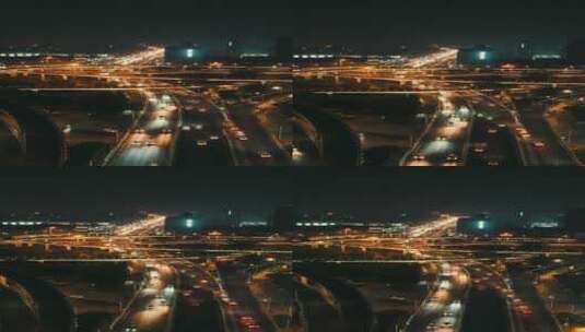 城市航拍济南夜景交通竖屏高清在线视频素材下载