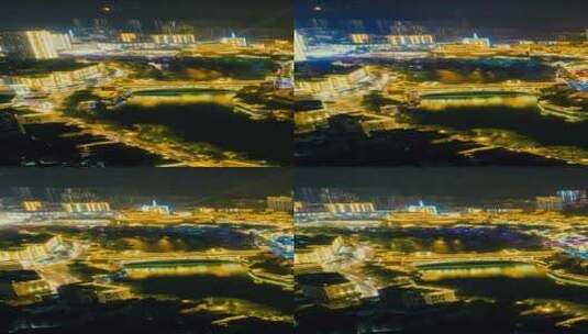 贵州铜仁古城航拍移动延时竖屏高清在线视频素材下载