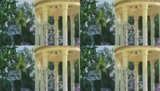 三维喷泉  喷泉特写 三维园林高清在线视频素材下载