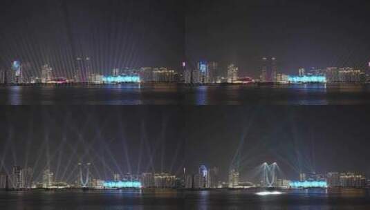 杭州亚运会主会场奥体中心开幕式灯光秀高清在线视频素材下载