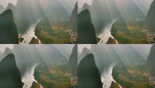 桂林自然山水日落高清在线视频素材下载