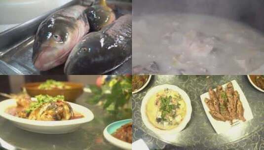 鱼宴 吃鱼 炖鱼高清在线视频素材下载