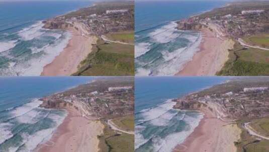 航拍翻滚的海浪高清在线视频素材下载
