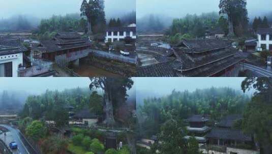 丽水景宁云中大漈时思寺护关廊桥高清在线视频素材下载