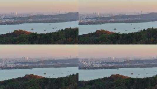 杭州西湖全景秋季航拍高清在线视频素材下载