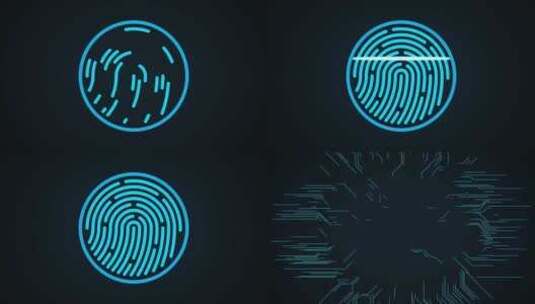 指纹 指纹识别 蓝色指纹验证高清在线视频素材下载