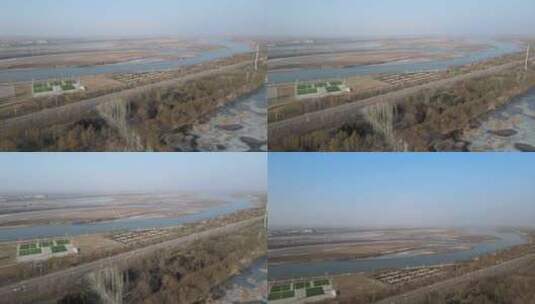 冬季黄河公园高清在线视频素材下载