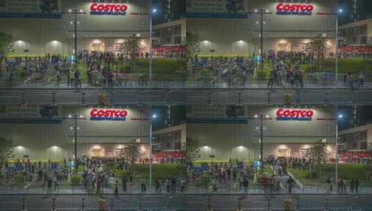 8K深圳龙华区开市客Costco夜景延时3高清在线视频素材下载