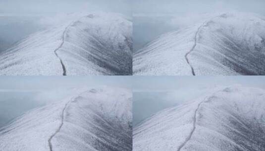 4K航拍天目山脉龙王山雾凇雪景风光高清在线视频素材下载