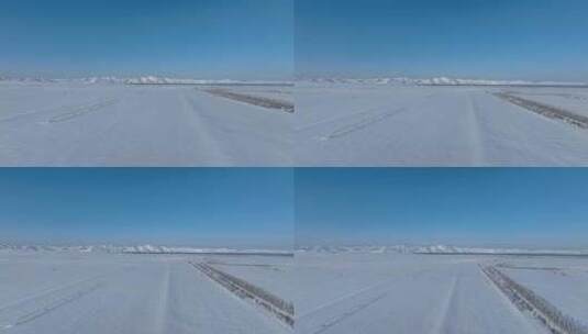 呼伦贝尔垦区雪原风光高清在线视频素材下载