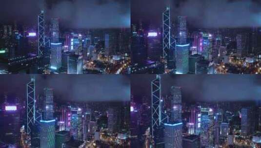 香港航拍夜景高清在线视频素材下载