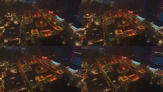 杭州拱墅区香积寺历史街区夜景高清在线视频素材下载