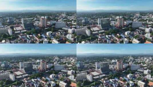 航拍泰国清迈新城城市建筑风光高清在线视频素材下载
