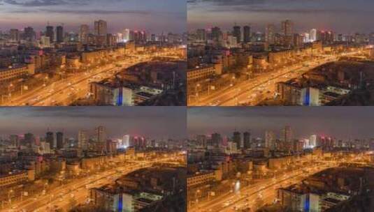 新疆乌鲁木齐城市夜景延时高清在线视频素材下载