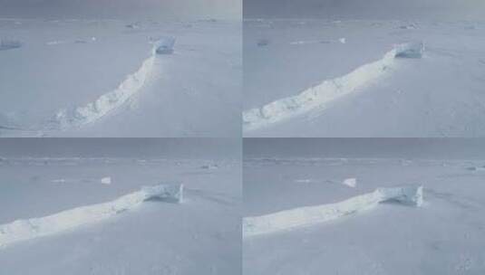 平板冰山卡住北极冰场鸟瞰图高清在线视频素材下载
