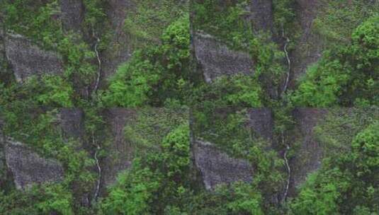 户外悬崖上的瀑布溪流禅意空镜头高清在线视频素材下载