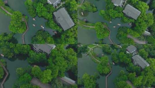 杭州西溪湿地游船绿色森林烟雨高清在线视频素材下载