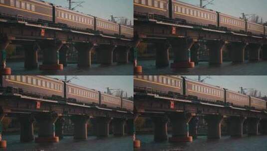 通州运河上的铁道桥高清在线视频素材下载