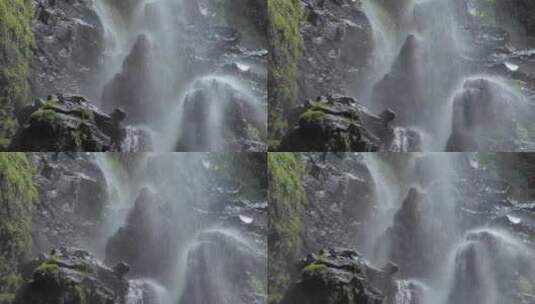 瀑布流水倾泻特写高清在线视频素材下载