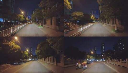 城市夜晚夜景开车第一视角高清在线视频素材下载