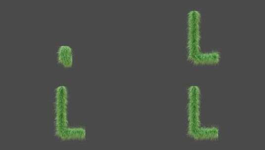 3D动画绿草字母L高清在线视频素材下载