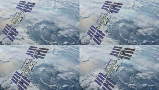 卫星绕地球大气层旋转高清在线视频素材下载