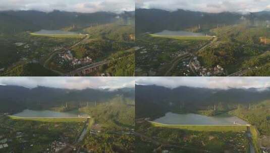 广东东莞：雨后群山之间云雾缭绕高清在线视频素材下载