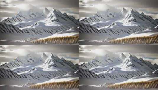 AIGC素材 雪山山峰之巅山脉风景高清在线视频素材下载