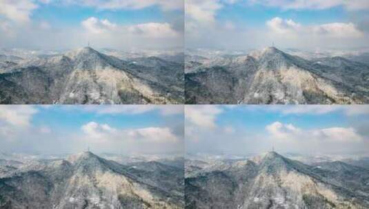 湖南怀化中坡山雪景航拍延时8K高清在线视频素材下载