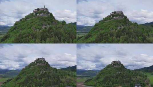 夏季雨天奥地利乡村的空中全景高清在线视频素材下载