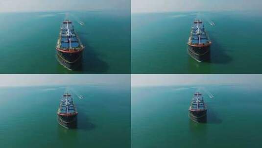 4K-海面上行驶的大货轮、油轮、邮轮高清在线视频素材下载