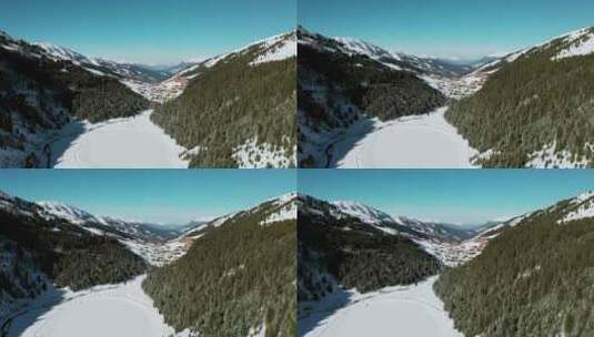 天线，滑雪场，雪地，山峰高清在线视频素材下载