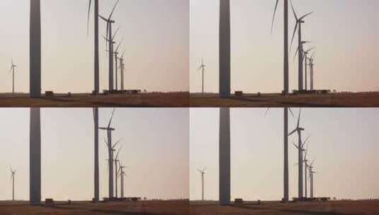 大型领域的风力涡轮机高清在线视频素材下载