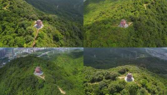 航拍深圳马峦山碧岭瀑布群风光高清在线视频素材下载