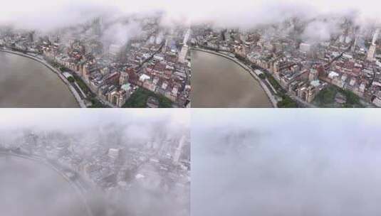 上海万国建筑群航拍高清在线视频素材下载