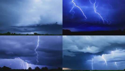 闪电风暴乌云密布乌云延时暴风雨来临高清在线视频素材下载