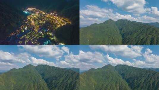 江西上饶铅山县葛仙村蓝天白云夜景延时高清在线视频素材下载