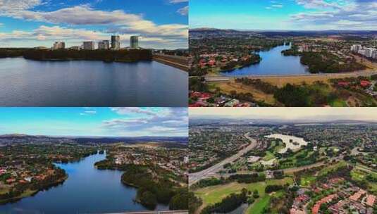 澳大利亚堪培拉Gungahlin 湖高清在线视频素材下载