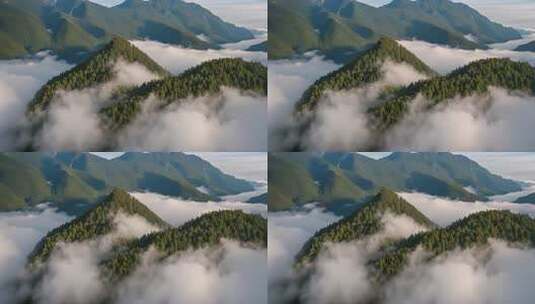 航拍山林云海风光高清在线视频素材下载