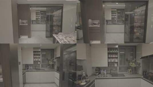 豪华住宅室内设计时尚简约厨房空间设计高清在线视频素材下载