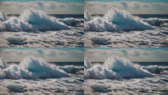 大海汹涌海浪特写高清在线视频素材下载