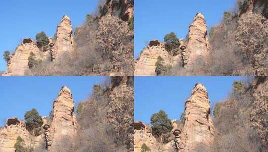 嶂石岩 山 山景 美景 景色高清在线视频素材下载