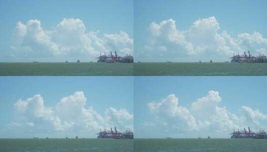 海边船进出港口延时深圳SCT码头高清在线视频素材下载