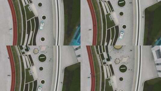 4K航拍俯视上海体育场徐汇体育公园高清在线视频素材下载