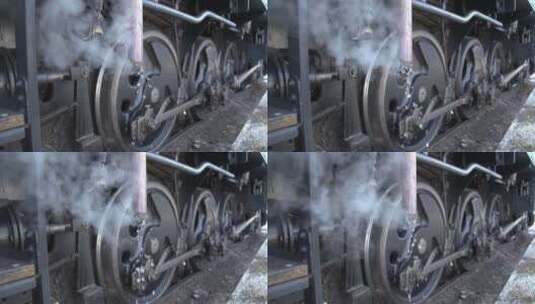 蒸汽发动机列车特写高清在线视频素材下载