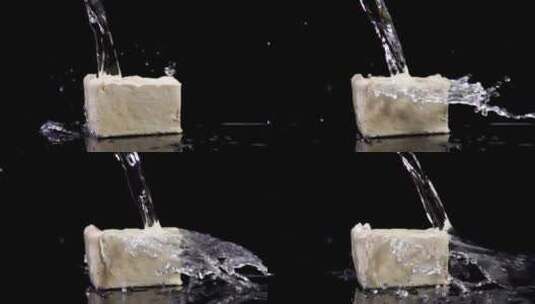 豆腐浇水慢动作高清在线视频素材下载